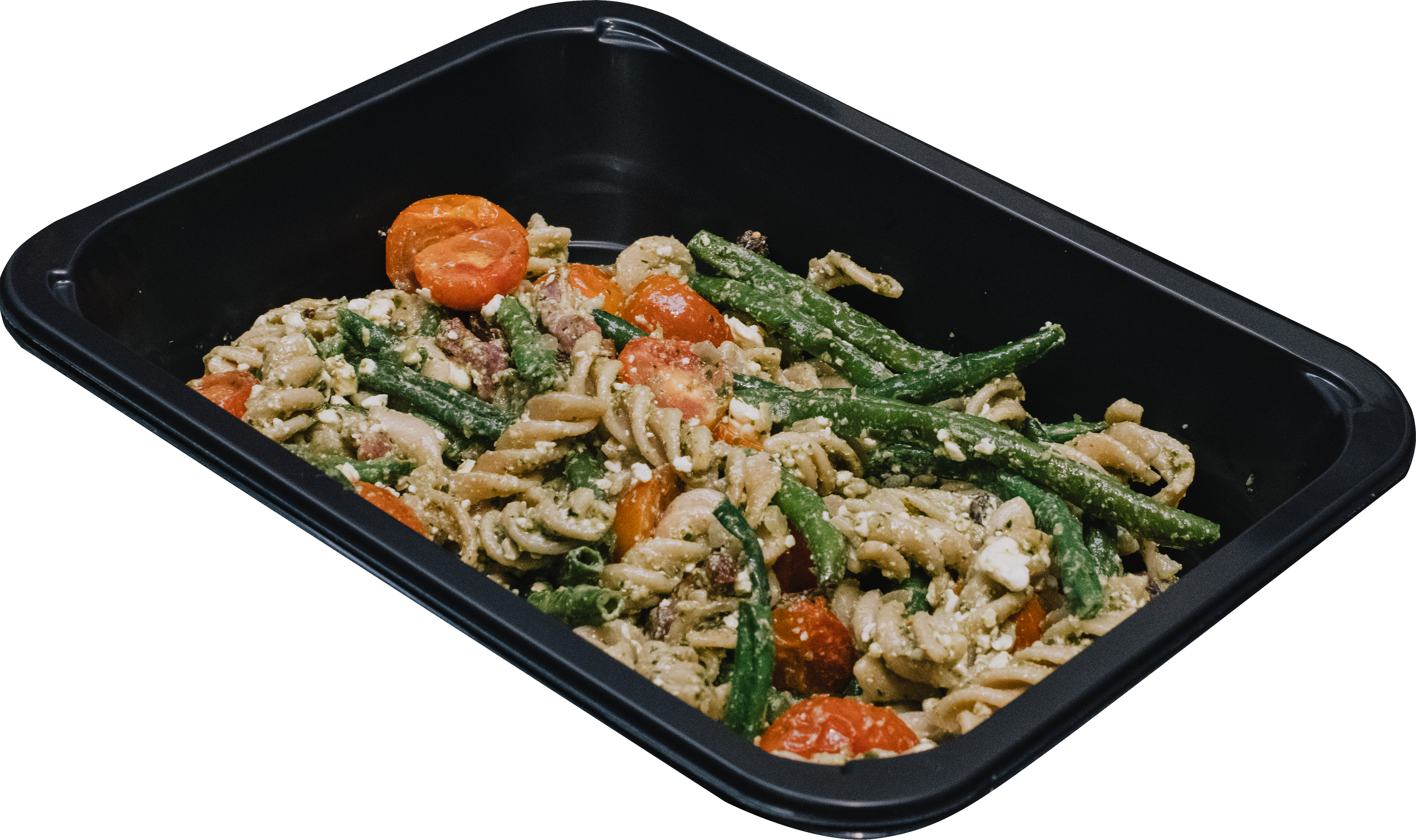 Pasta Pesto Verde met Spek en Groene Boontjes