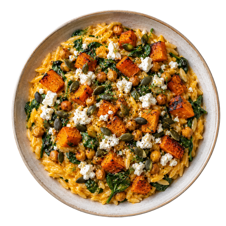 Romige orzo met pompoen