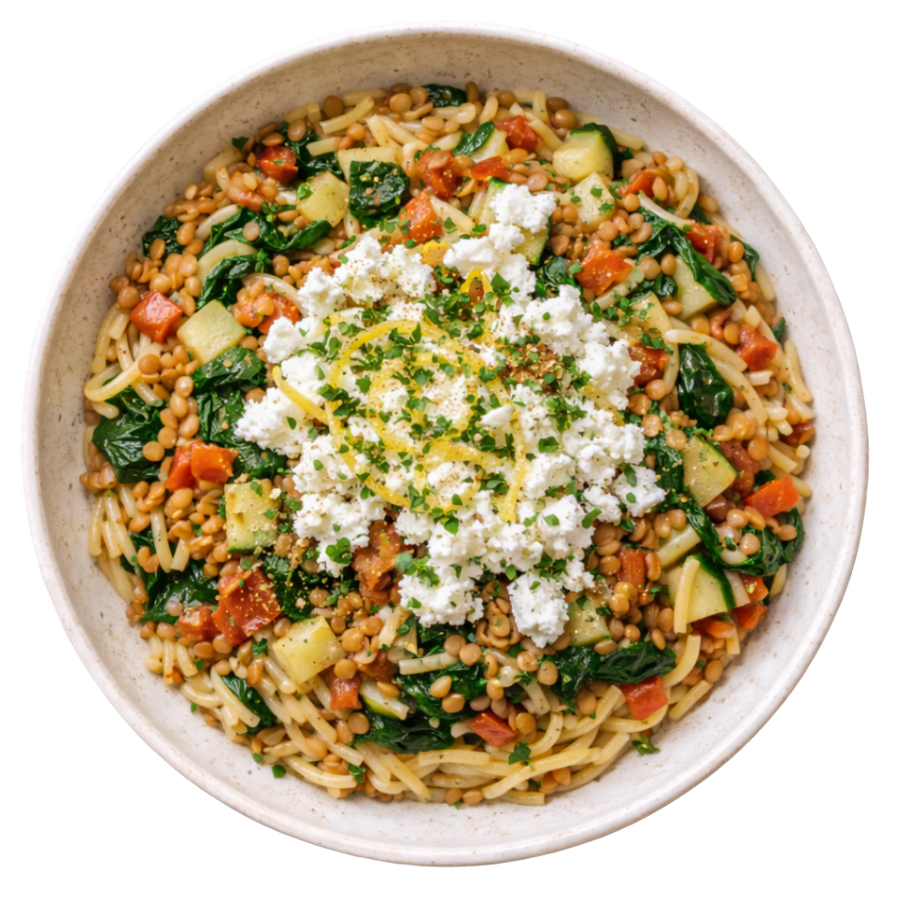 Mediterraanse orzo met linzen