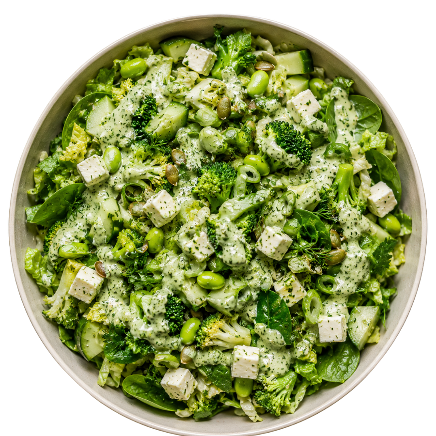 Pasta salade kip & bosbes